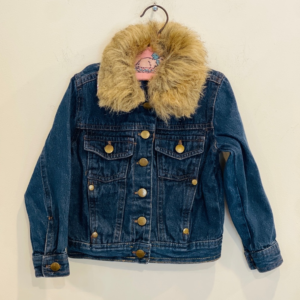 Shampoo Denim Jacket with Removeable Faux Fur Collar